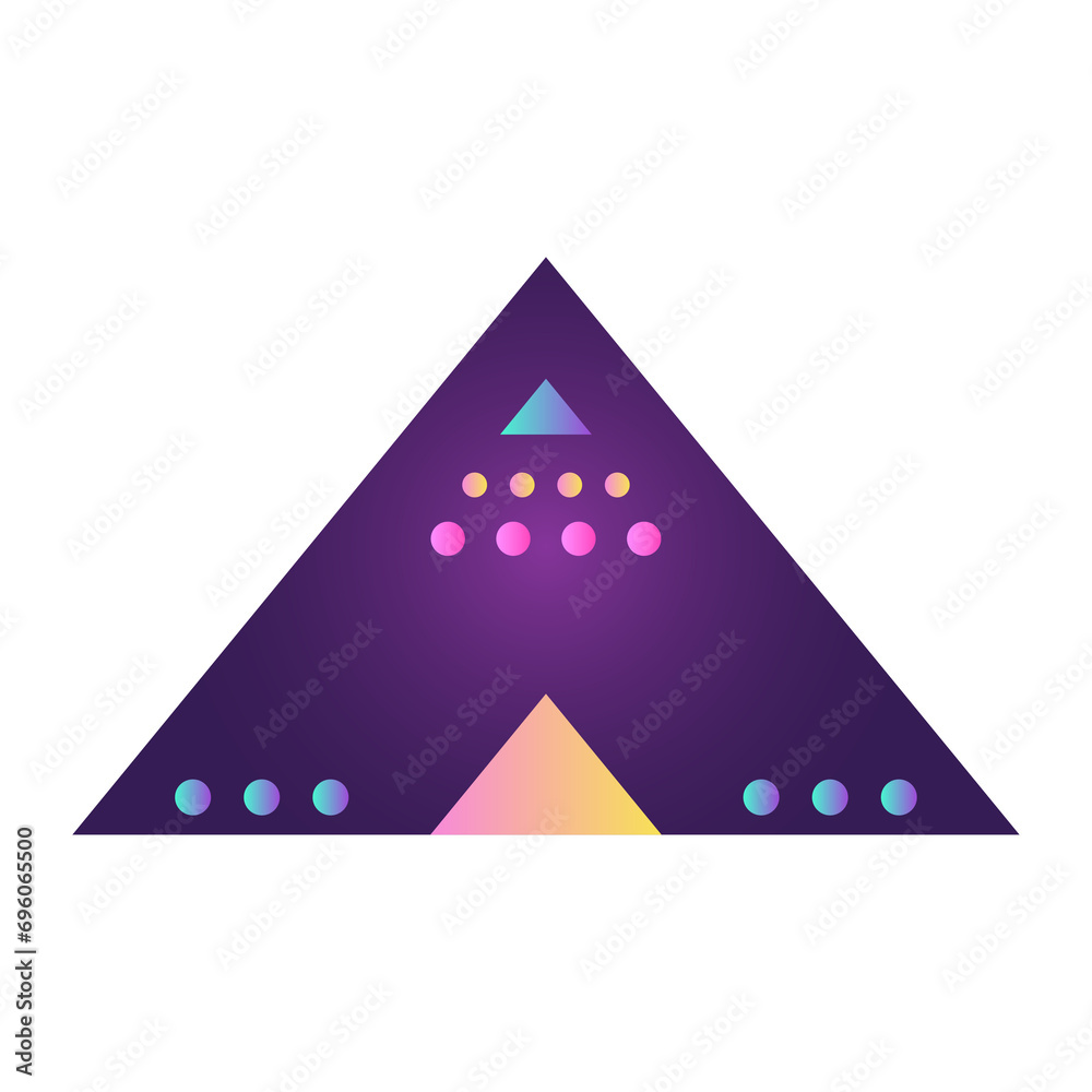 Fototapete triangle pyramid cone futuristic gradient texture colored graphic symbol element nostalgic retro 90'
