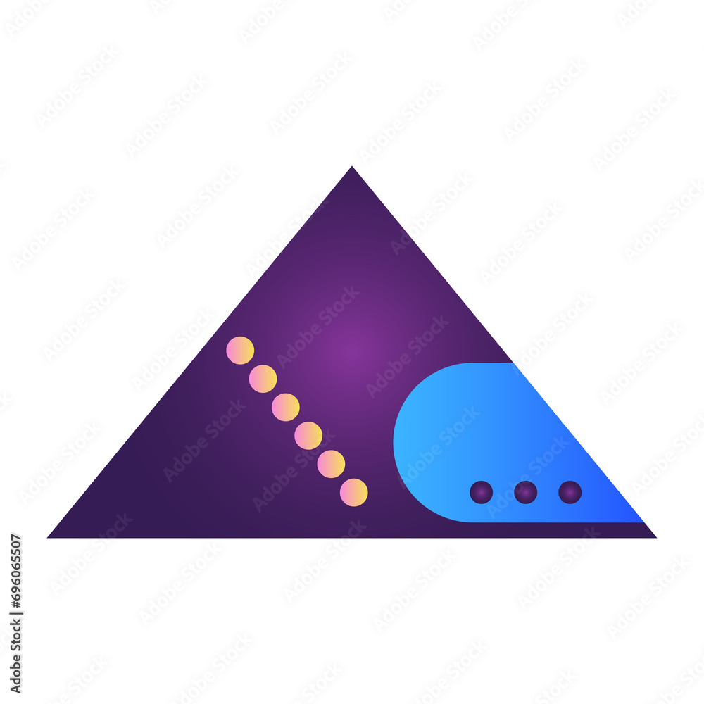 Fototapete triangle pyramid cone futuristic gradient texture colored graphic symbol element nostalgic retro 90'