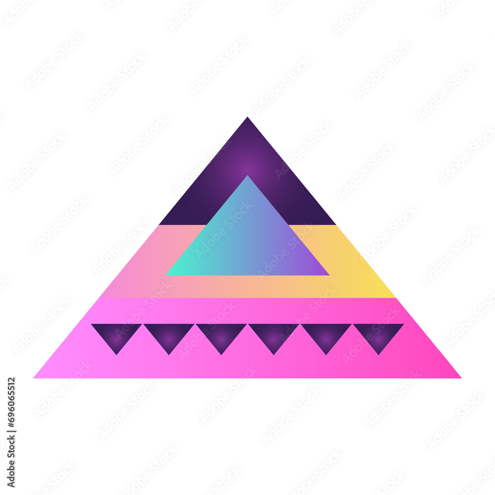 Fototapete triangle pyramid cone futuristic gradient texture colored graphic symbol element nostalgic retro 90'