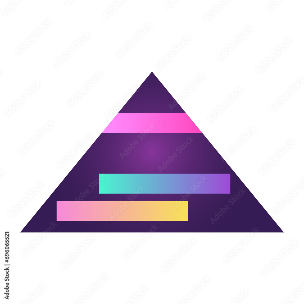 Fototapete triangle pyramid cone futuristic gradient texture colored graphic symbol element nostalgic retro 90'