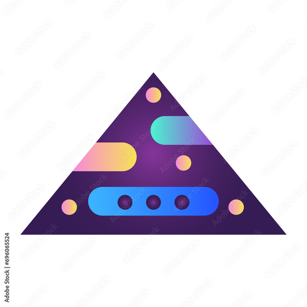 Fototapete triangle pyramid cone futuristic gradient texture colored graphic symbol element nostalgic retro 90'