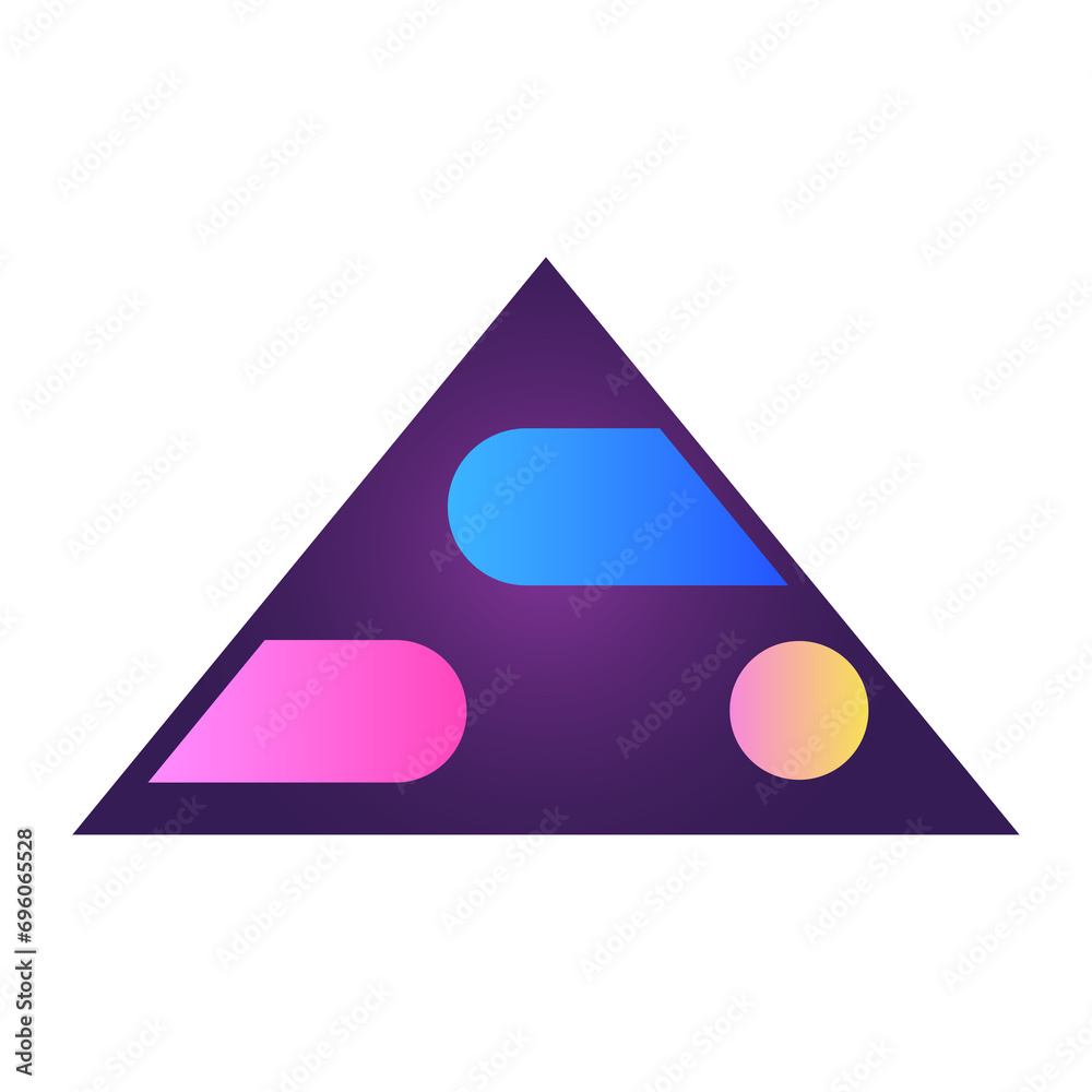 Fototapete triangle pyramid cone futuristic gradient texture colored graphic symbol element nostalgic retro 90'