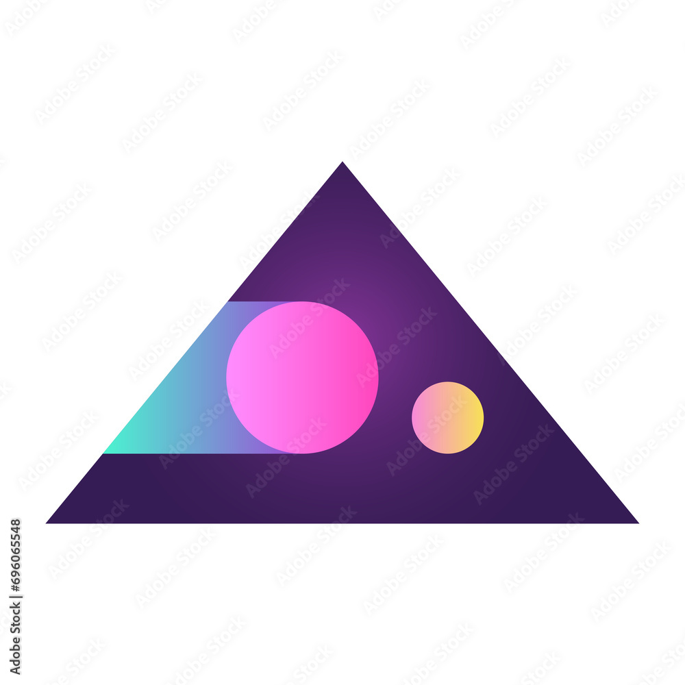 Fototapete triangle pyramid cone futuristic gradient texture colored graphic symbol element nostalgic retro 90'