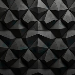 Abstract 3d texture, black concrete cement wall background, faceted texture