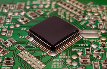 printed circuit. layout of tracks. processor