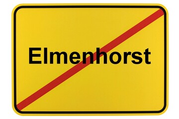 Illustration eines Ortsschildes der Gemeinde Elmenhorst in Mecklenburg-Vorpommern