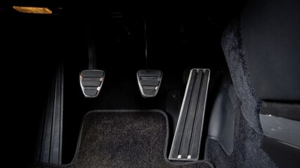 Pedals inside a car