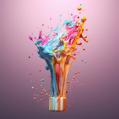 Abstract splashes of colors vertically arranged - obrazy, fototapety, plakaty