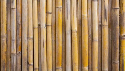 Schilderijen op glas old bamboo plank fence texture for background © Josue