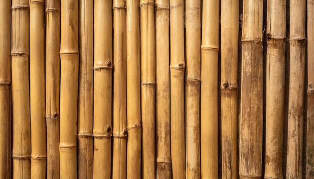 yellow bamboo fence background and texture
