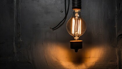 edison s light bulb illuminates from electric current