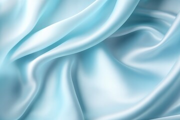 Fototapeta premium Pale blue satin texture, fabric silk background with beautiful soft blur pattern, natural glow. Smooth elegant blue silk, luxury cloth texture. Abstract background with copy space.