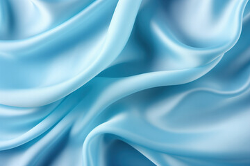 Pale blue satin texture, fabric silk background with beautiful soft blur pattern, natural glow. Smooth elegant blue silk, luxury cloth texture. Abstract background with copy space.