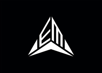 EM Creative and initials modern minimalist ARROW vector