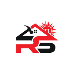 RS construction and roofing logo