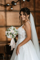 Fototapeta premium bride inside the cocktail bar