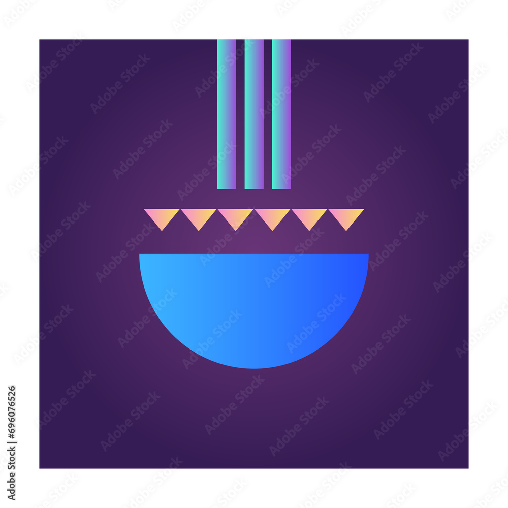 Fototapete square futuristic gradient texture colored graphic symbol element nostalgic retro 90's thenme icon