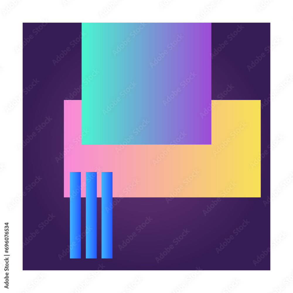 Fototapete square futuristic gradient texture colored graphic symbol element nostalgic retro 90's thenme icon