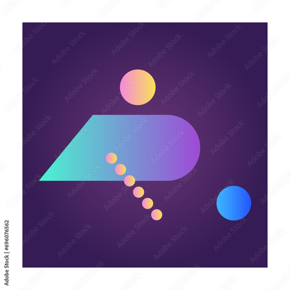 Fototapete square futuristic gradient texture colored graphic symbol element nostalgic retro 90's thenme icon
