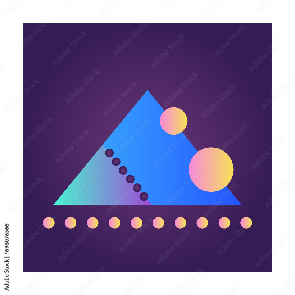 Fototapete square futuristic gradient texture colored graphic symbol element nostalgic retro 90's thenme icon