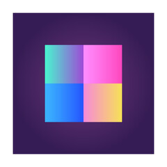 Square Futuristic Gradient Texture Colored Graphic Symbol Element Nostalgic Retro 90's Thenme Icon