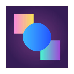 Square Futuristic Gradient Texture Colored Graphic Symbol Element Nostalgic Retro 90's Thenme Icon
