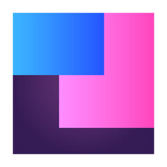 Obraz premium Square Futuristic Gradient Texture Colored Graphic Symbol Element Nostalgic Retro 90's Thenme Icon