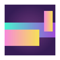 Fototapeta premium Square Futuristic Gradient Texture Colored Graphic Symbol Element Nostalgic Retro 90's Thenme Icon