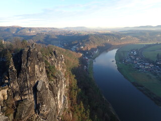 amazing views of a bastei stone bridge in germany
