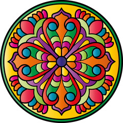 Ethnic round ornament. Pattern in mandala style. Vector illustration.