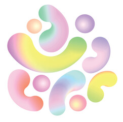 Abstract vector pastel background with colorful gradient shapes.