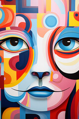 Abstract Geometric Face Art