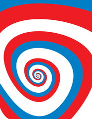 Artistic spiral shape. Vector drawing Russian flag colors