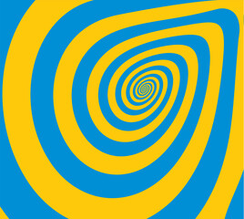 Artistic spiral shape. Vector drawing Ukrainian flag colors