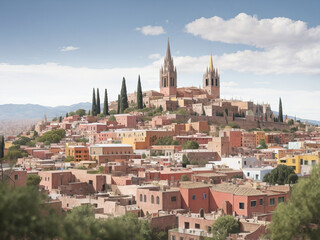 Fototapeta na wymiar panorama of the old town