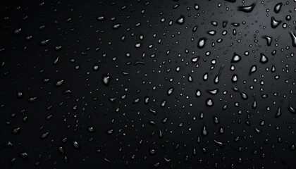 Black metal surface. water drops, moody, ultra realistic,  - obrazy, fototapety, plakaty