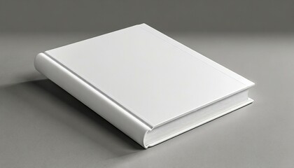 blank white book mock up on soft gray background 3d rendering