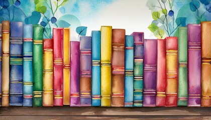 colorful books border