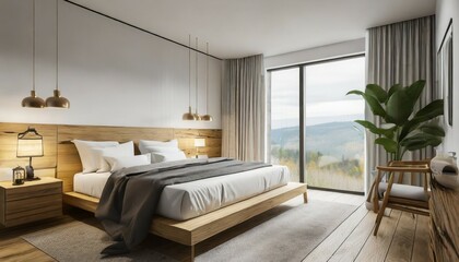white and wooden bedroom corner