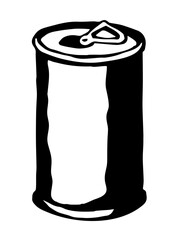 Can bottle. Vector drawing sketch