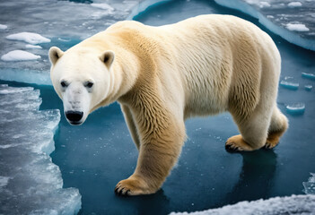 Un ours polaire sur la banquise - generative IA