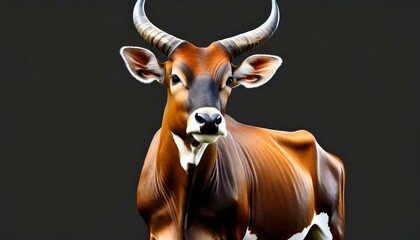 banteng in the dark and white background
