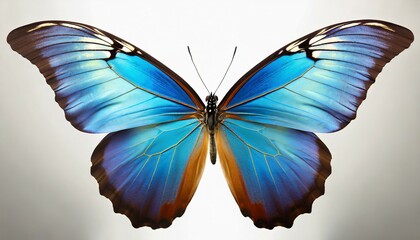 wings of a butterfly morpho morpho butterfly wings on a white background