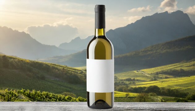 wine bottle mock up blank label