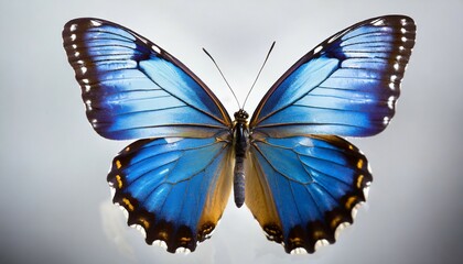 beautiful blue butterfly on a white background generative ai - obrazy, fototapety, plakaty