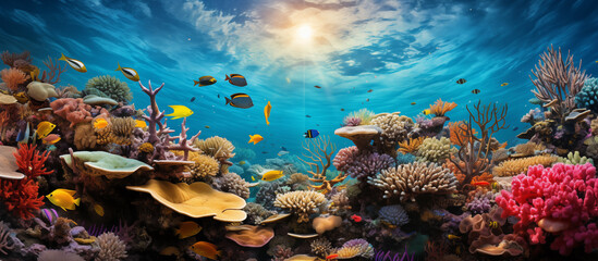 Obraz na płótnie Canvas Coral reef and fishes