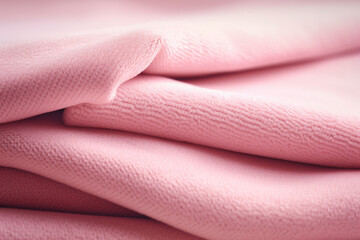 Stack of soft pink microfiber cloths for housekeeping and cleaning. Generative AI