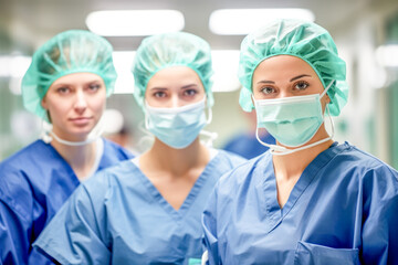 Clinic Staff during an Operation Patients often want to know how the Operation will Proceed Wallpaper Background Illustration Digital Art Cover Magazine