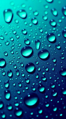 Water drops on light blue gradient background