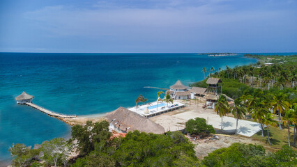 Fototapeta na wymiar View of the sea from a resort